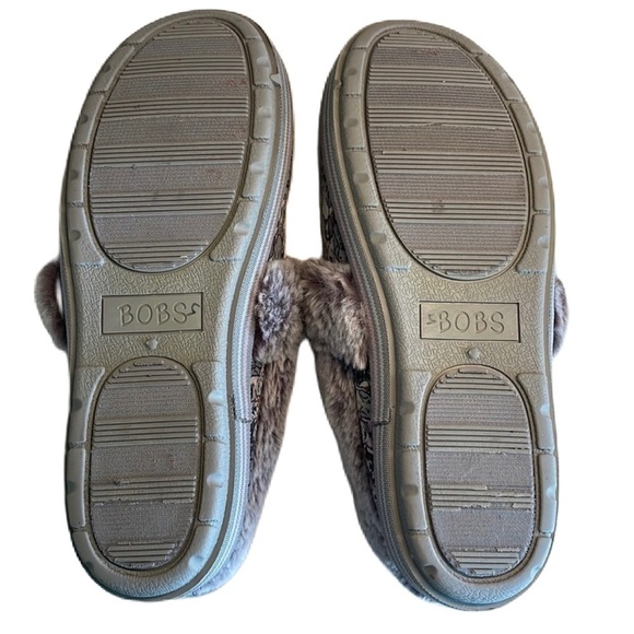 Sz9.5 Bobs For Dogs Faux Fur Slippers/shoes in Multi Grey VGUC - Picture 9 of 9